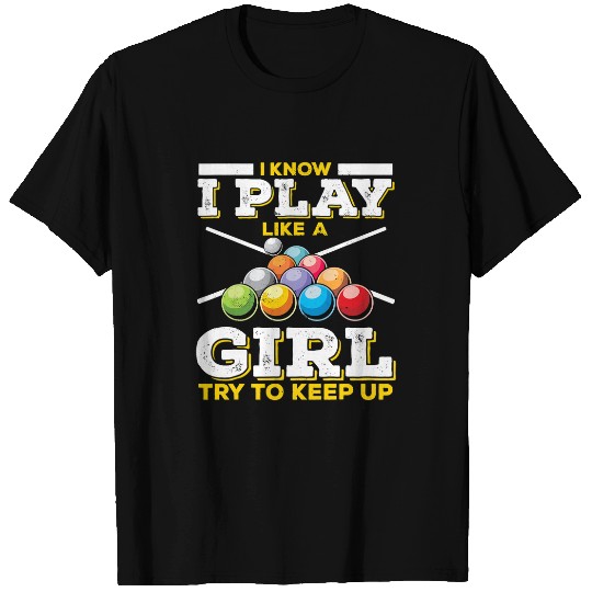 Funny Billiards For Girl Women Billiards Pool Player 1 T-Shirts