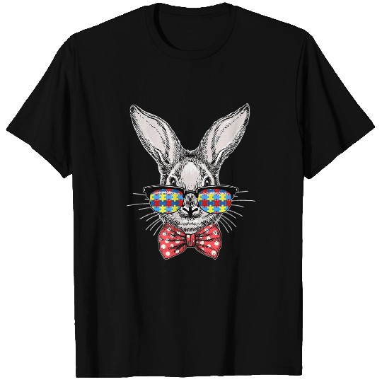 Autism Easter Bunny Rabbit Puzzle Autism Awareness Women Boys Kids Neurodiverse T-Shirts