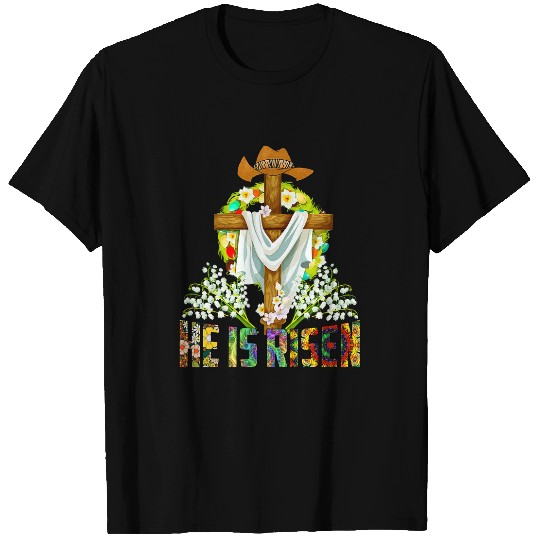 He Is Risen From the Deads Flower T-Shirts