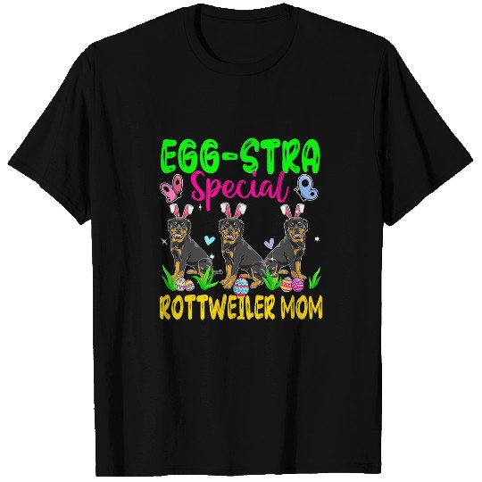 Dog Rottweiler EggStra Special Rottweiler Mom Three Easter Bunny Dogs Eggs T-Shirts