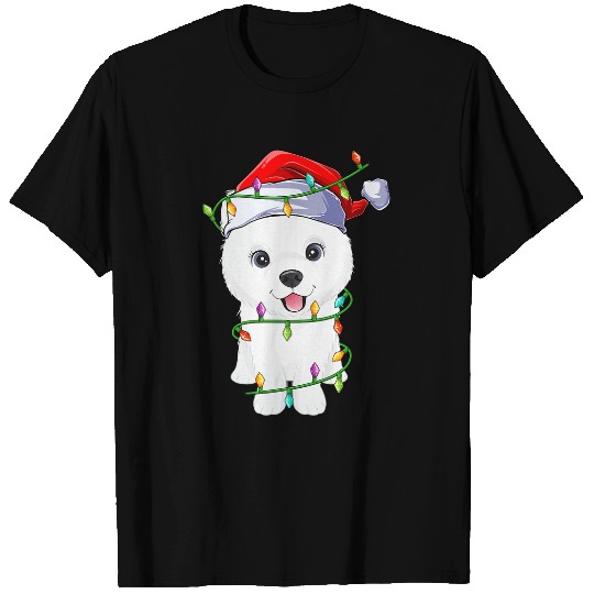 Dog Samoyed Lover xmass Santa Hat Samoyed Christmas T-Shirts