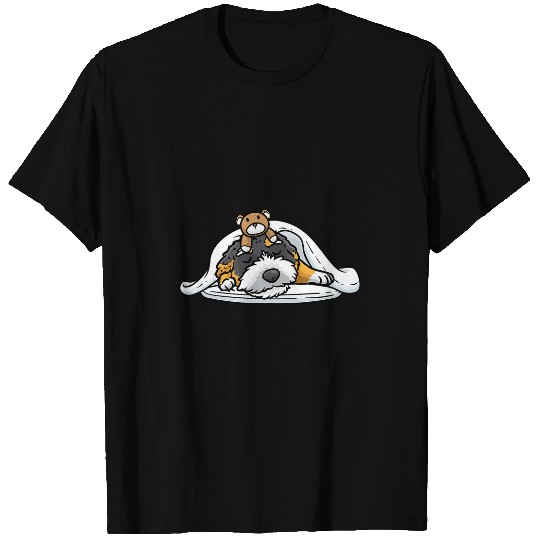 Bernedoodle Dog With Stuffed Animal Sleeping Napping T-Shirts