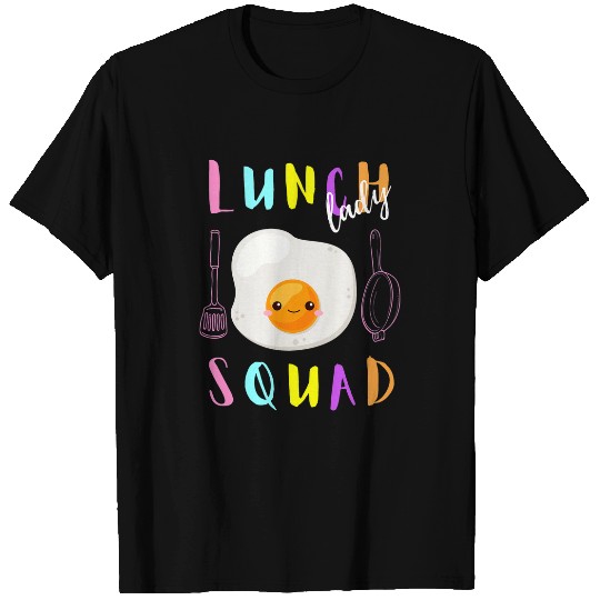 Lunch Lady Squad Matching Group Cute Fried Egg Design Funny T-Shirts