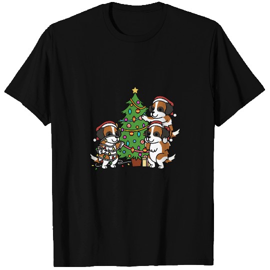 Dog Saint Bernard Christmas Tree Saint Bernard Dog T-Shirts