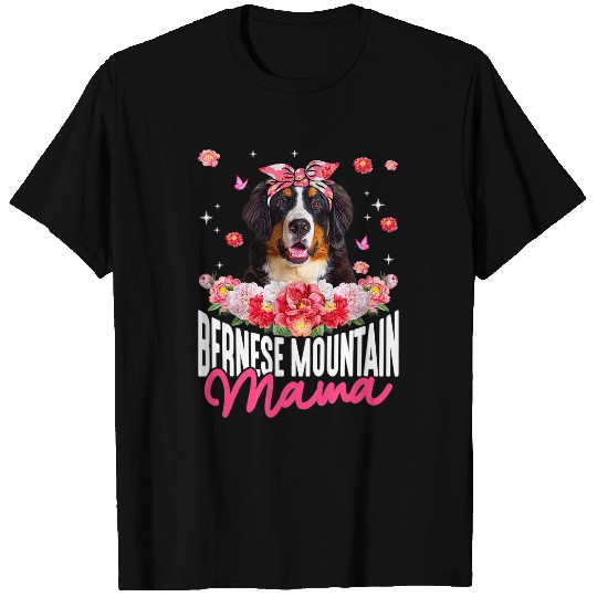 Bernese Mountain Mama Flower Bandana Dog Lover Mothers Day T-Shirts