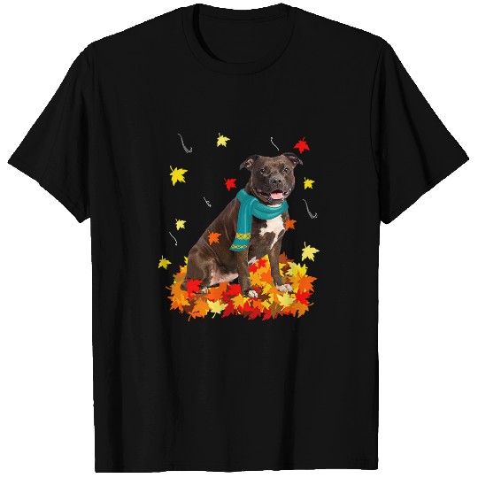 Bully Dog Fun Pitbull Thanksgiving Autumn Dog Lover 471 Pitbull Dog T-Shirts