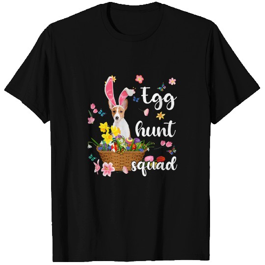 Dog Basenji Happy Easter Day Easter Colorful Egg Hunt T-Shirts