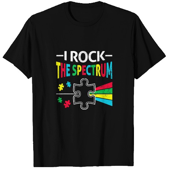 Autism Awareness Support Autistic Kids Rock Spectrum Neurodiverse T-Shirts