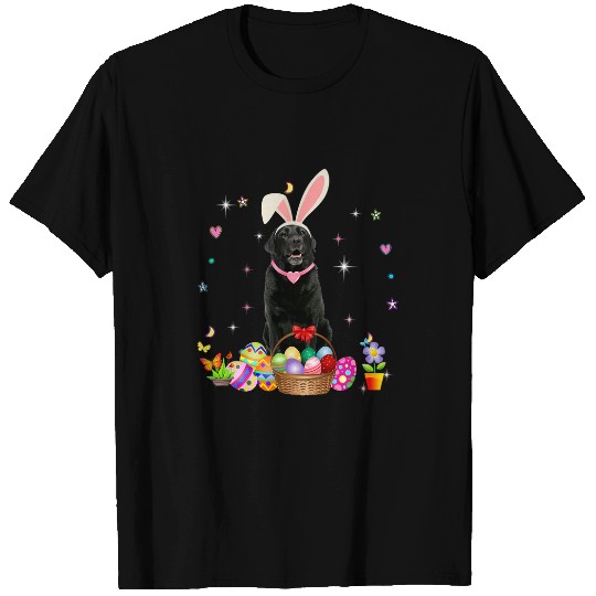 Cute Black Lab Easter Day Bunny Eggs Easter Costume Womens T-Shirts