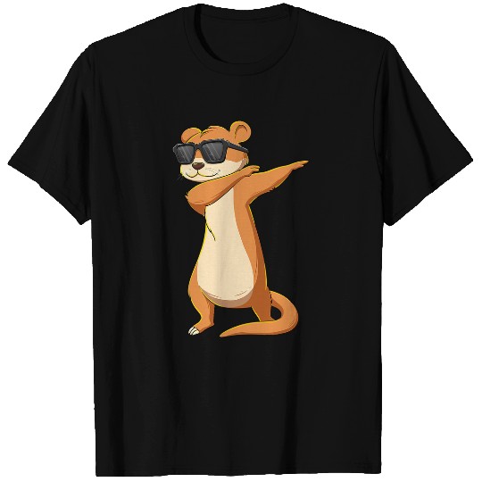Otters Dabbings Sea Otter Wearing Sunglasses Dab Dance Girls Boys T-Shirts