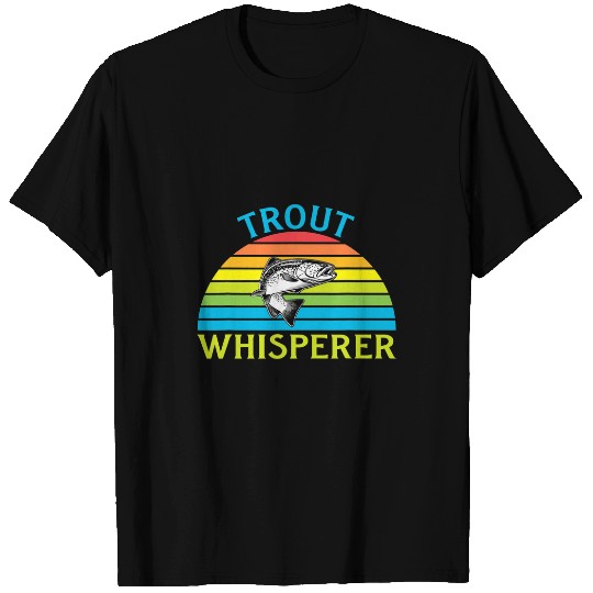 Fishing Mens Fathers Day Fishing Trout Whisperer Fisher T-Shirts