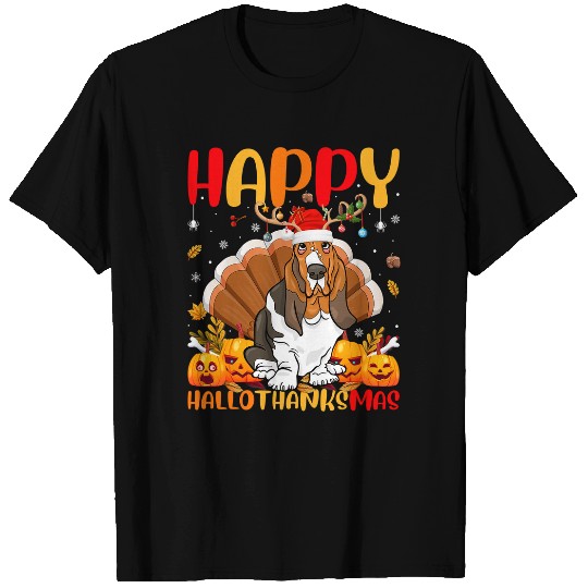 Dog Basset Hound Funny Dog Lover Happy Basset Hound Dog HelloThanksMas T-Shirts