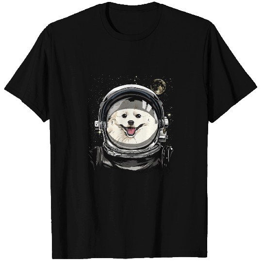 Astronauts Outer Space Astronaut American Eskimo Spitz Dog Astronomy T-Shirts