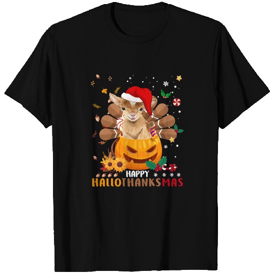 Funny Goats Lover Happy Hallothanksmas Cute Goats Halloween And Merry Christmas 121 Daisy Cattle T-Shirts