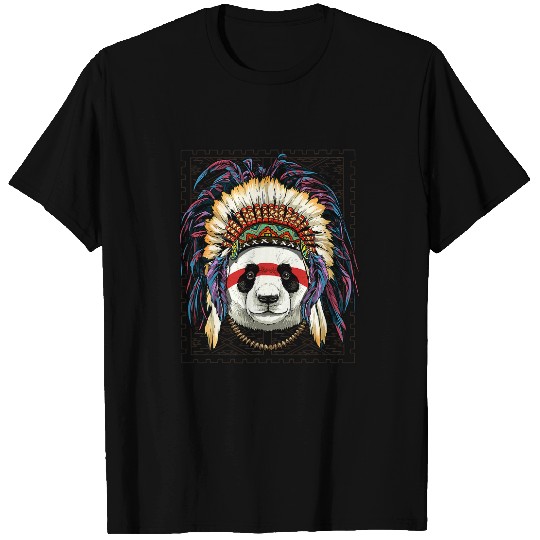 Funny Bear Native Indian Panda Native American Indian Panda Lovers 441 Cute Bears T-Shirts