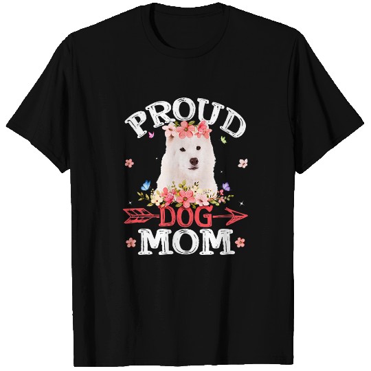 Cute Proud American Eskimo Dog Mom Flowers Mothers Day T-Shirts