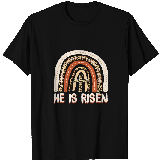 Christian He Is Risen Leopard Rainbow Christian Jesus Happy Easter Day 3 Christ T-Shirts