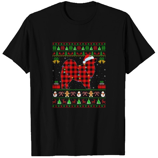 Dog Samoyed Matching buffalo plaids Ugly Samoyed Dog Christmas Pajama T-Shirts