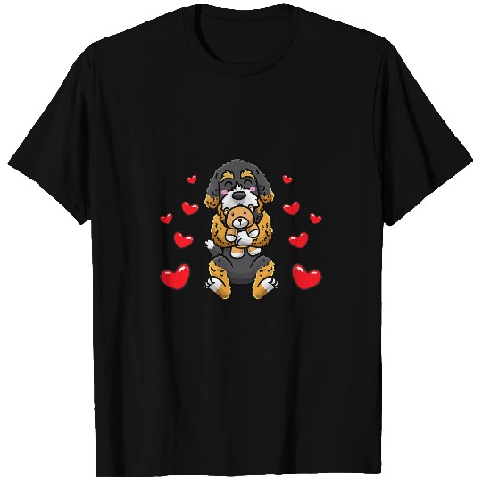 Bernedoodle Dog With Stuffed Animal 3 T-Shirts
