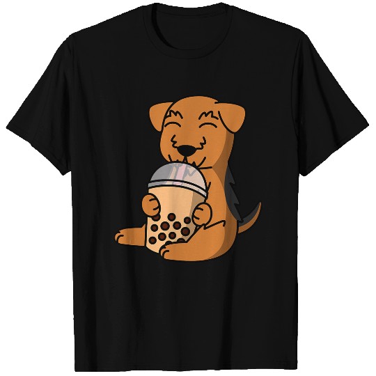 Dog Airedale Terrier Boba Bubble Milk Tea Airedale Terrier Dog 6 T-Shirts