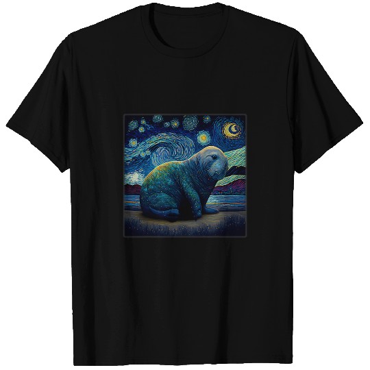 Elephant Design Surrealism Starry Night Elephant Seals Elephants T-Shirts