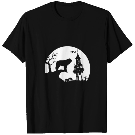 Dog Saint Bernard Moon Silhouette Funny Halloween Costume T-Shirts