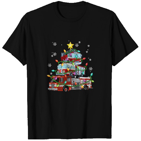 Fireman Firefighter fires Truck Christmas Tree xmass Funny 15 Firemen T-Shirts