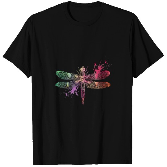 Dragonfly Watercolor Splash Art Animal Lover T-Shirts