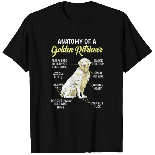 Goldie Anatomy Of A Golden Retriever Dog Lover 269 Golden Retriever Dog T-Shirts