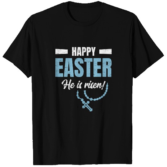 Christian Happy Easter he is Risen Jesus Resurrection Egg Rabbit Christ T-Shirts