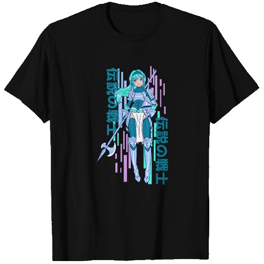 Anime Girls Knight Armour Otaku Cosplay Warrior T-Shirts