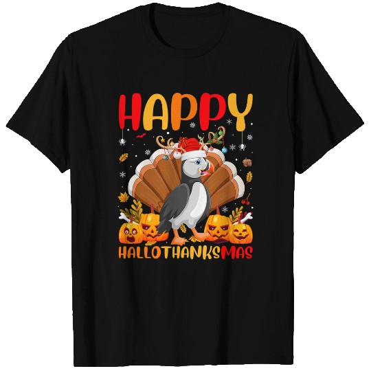 Funny Puffin Bird Lover Happy Puffin HelloThanksMas T-Shirts
