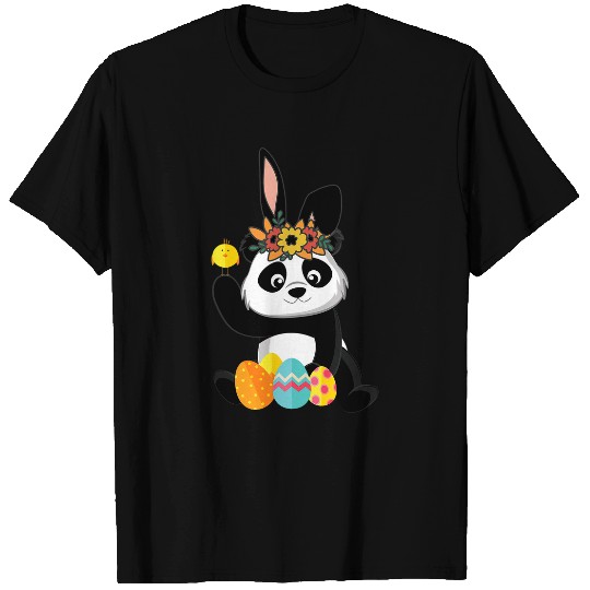 Funny Bear Funny Easter day Cute Panda Bunny Ears Easter Eggs Bear Kids Cute Bears T-Shirts