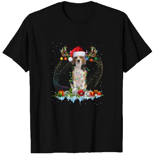 Dog Jack Russell Funny Santa Jack Russell Terrier Reindeer Light Christmas49 T-Shirts