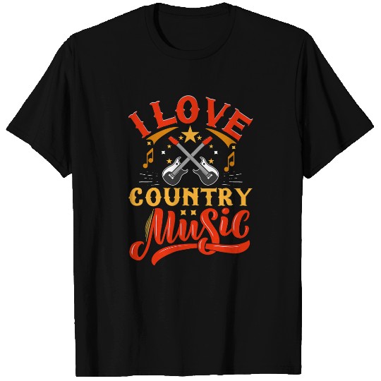 Guitarist I love country music design with guitars and musical notes Guitar T-Shirts