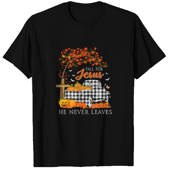 Christian Fall For Jesus He Never Leaves Pumpkin Truck Thanksgiving 182 Bibble Jesus Christ T-Shirts