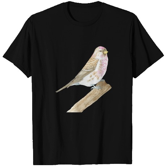 Arctic redpoll or hoary redpoll watercolor bird portrait T-Shirts