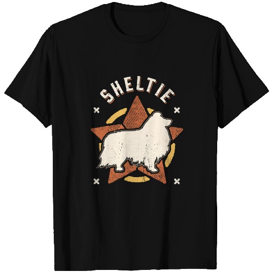 Dog Shetland Sheepdog Sheltievintages Retro Classic Dog T-Shirts