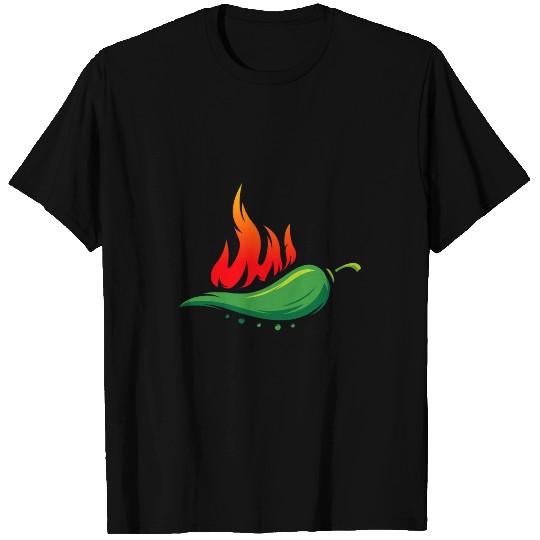Flaming Hot Jalapeno Pepper for Spicy Mexican Food Lover T-Shirts