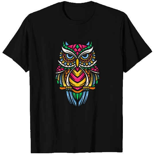 Artistic Owl Illustration Birds Nature Lover Ornithologist T-Shirts