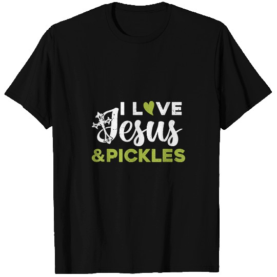 Christian I Love Jesus And Pickle Cute Pickle Sport Lovers Christian Christ T-Shirts