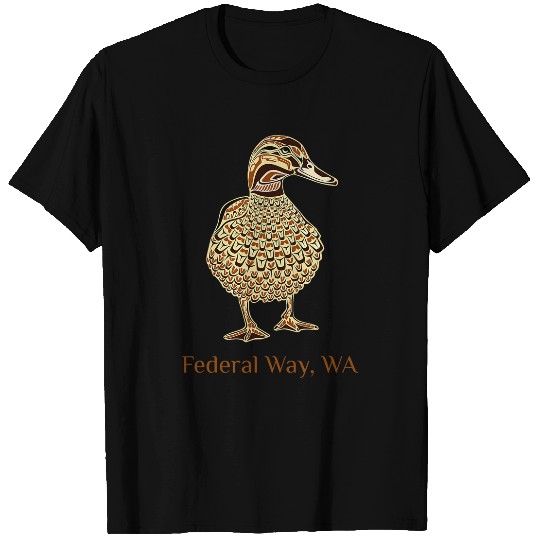 Federal Way Washington Mallard Duck Bird Native American Art T-Shirts
