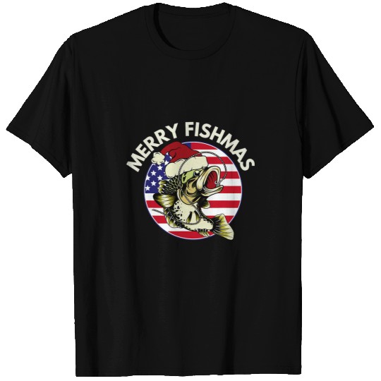Fishing xmass Fishing Gifts Merry Fishmas Funny Christmas Fishing Fisher T-Shirts