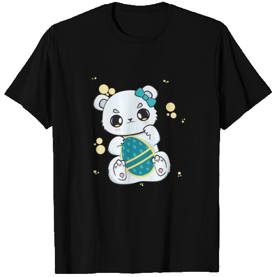 Funny Bear Easter Day Cute Polar Bear With Egg Hunt Spring Anime Cute Bears T-Shirts
