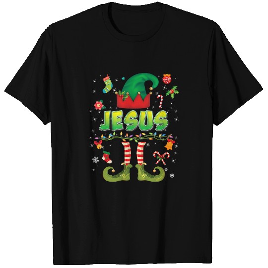 Christian Cute Elf Jesus Merry Christmas Santa Little Helper Sweater 228 Bibble Jesus Christ T-Shirts