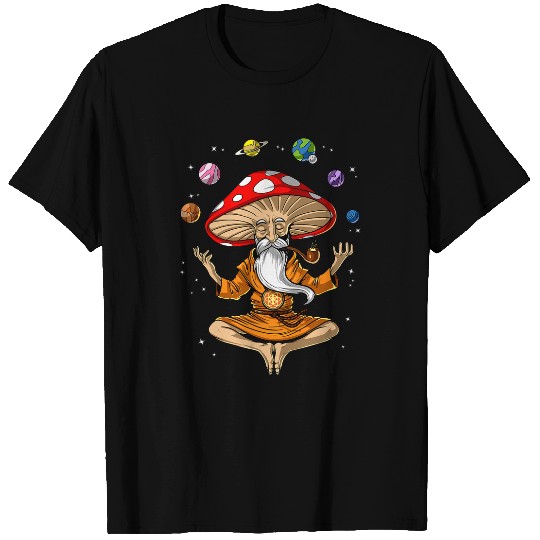 Namaste Yoga psychedelics Mushroom Outer Space Buddha Yoga Meditation Meditation T-Shirts