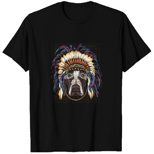 Dog German Shorthaired Pointer Native American Indian Dog Lovers 445 T-Shirts