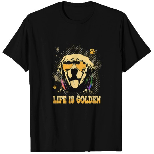 Goldie Life is golden funny golden retriever mom dad kid dog lover 625 Golden Retriever Dog T-Shirts