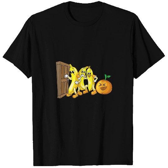 Funny Knock Knock 3 Bananas And Orange Cool Fruit Joke Gift T-Shirts
