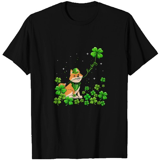 Dog Shiba Inu Irish Green Shamrock Clover St Patricks T-Shirts